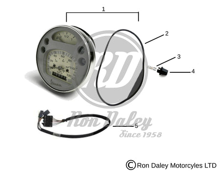 Vespa PX/T5 Speedometer Assembly