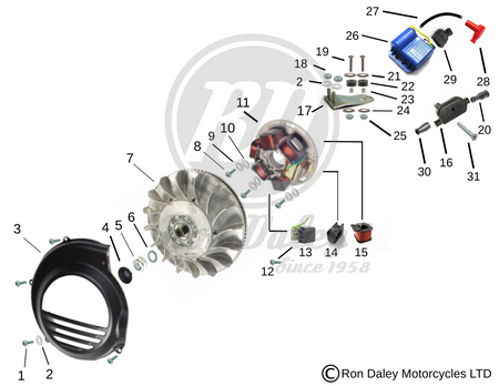 Vespa PX/T5 Flywheel & Ignition Assembly