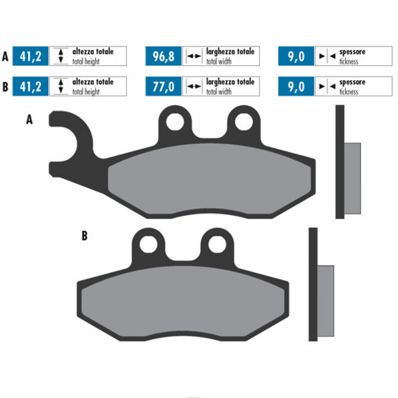 POLINI Vespa Sintered Front Brake Pads GTS125-300 (2005-Onwards), Fly50-125 (2006-Onwards), Runner 125-180 (-2016), FX/FXR/VX/VXR 125-180-200, SP50, Fuoco 500, Nexus,  Beverley 125-400